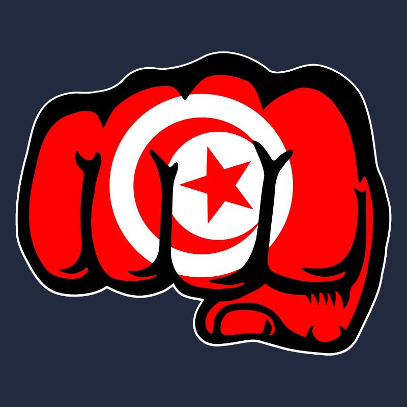 Drapeau de la Tunisie Main Poing