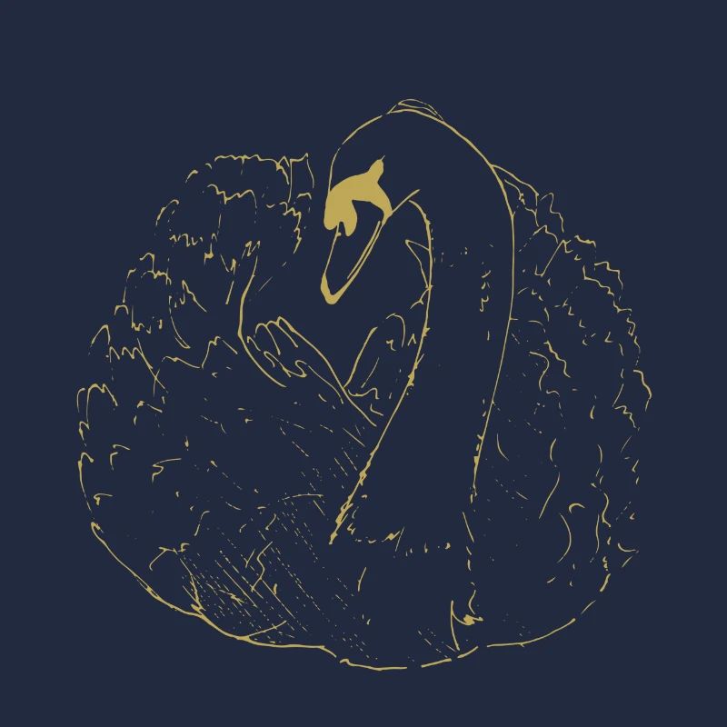 Illustrierte Designs mit Schwan