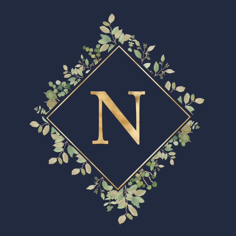 N Monogram Eucalyptus Wreath