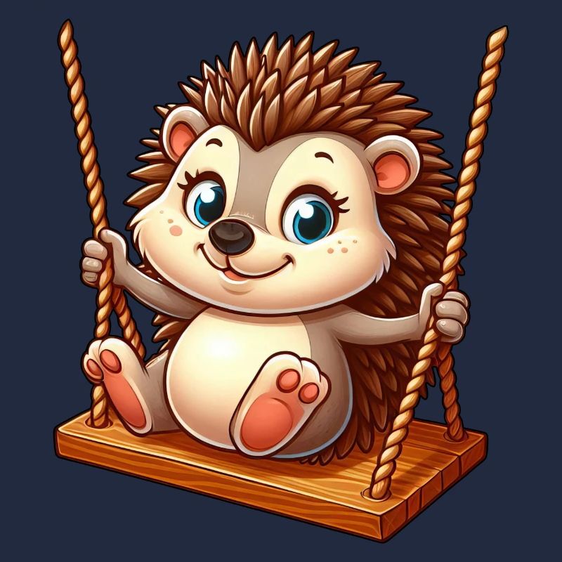 Mignon hérisson balançant terrain de jeu amusant