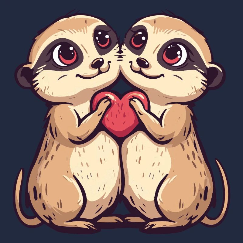 Erdmännchen Paar Liebe Valentinstag