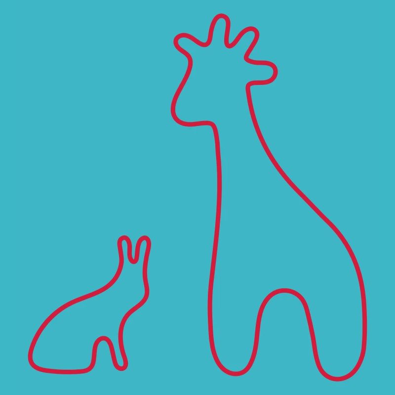 giraffe hare best friends