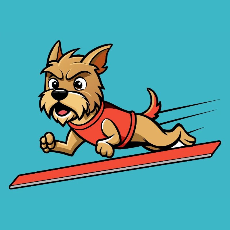 Determined Border Terrier in Terrier Race