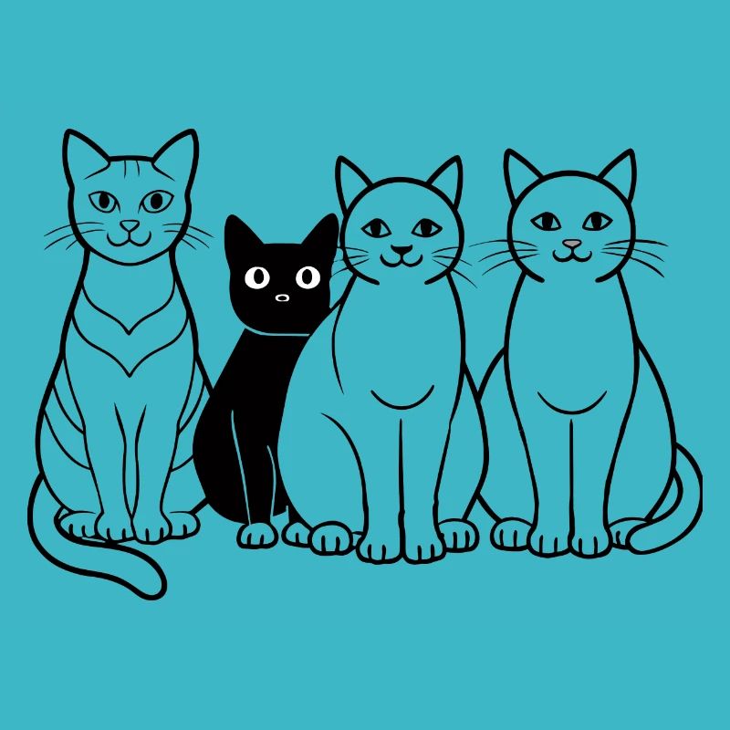 Cute cats in line