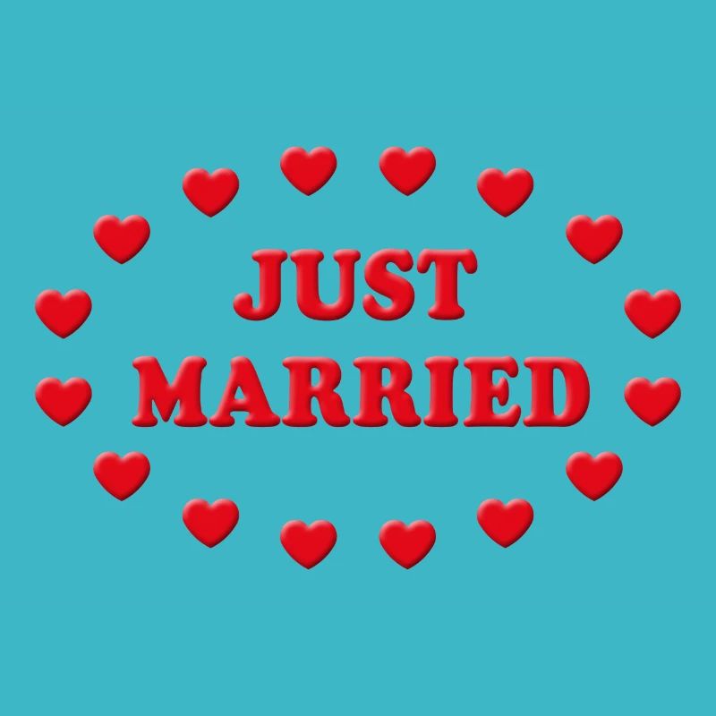 Just Married Hearts (Marriage / Wedding)