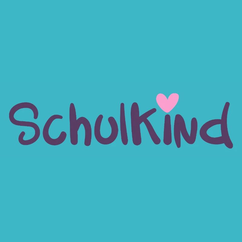 SCHULKIND mit rosa Herz EINSCHULUNG SCHULSTART