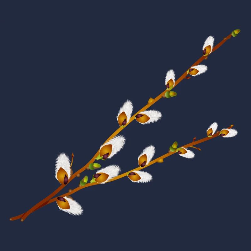 Branches délicates de manche de palmier – Motif printanier