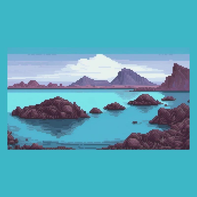 Blue Lagoon, Iceland - Pixel Art