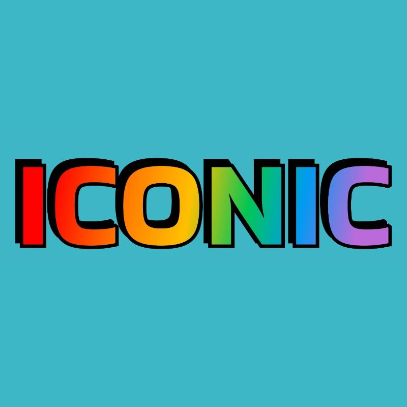 Regenbogen Text Ikonisch - Schwule Ikone - LGBT Pride Monat