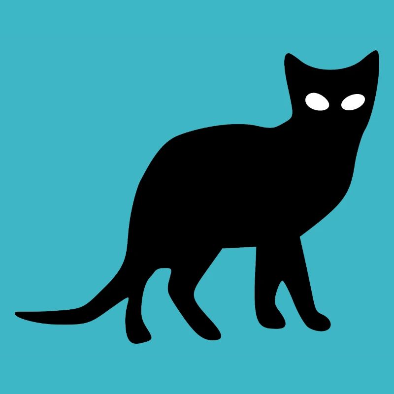 Katze schwarz Silhouette Geschenk Katzenliebhaber