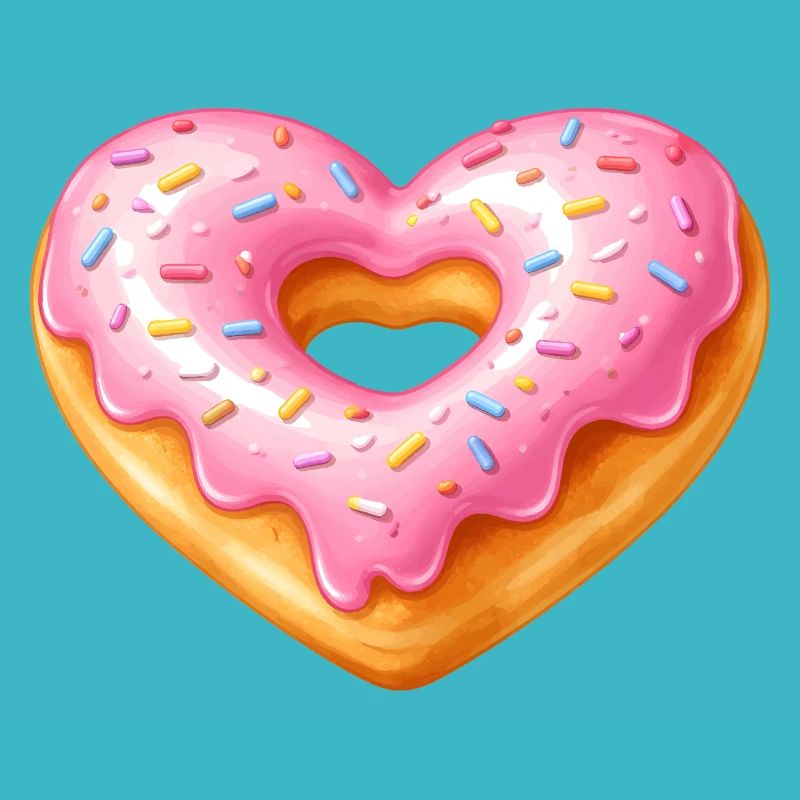 Herz Donut – Süßes Dessert Design
