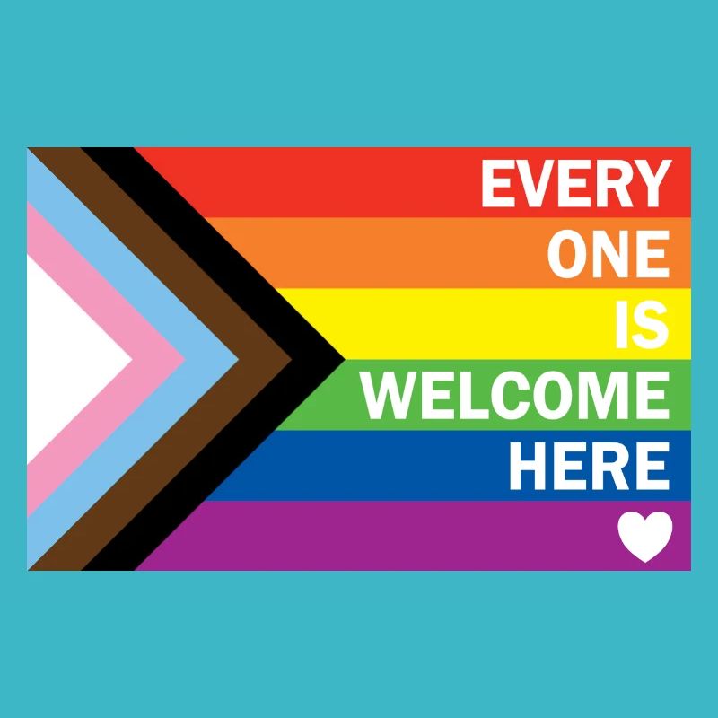Progress Pride Flag – Everyone Is Welcome Here 