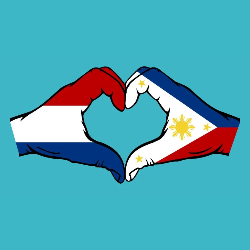 Holland Philippines Flag Hands Heart Shape