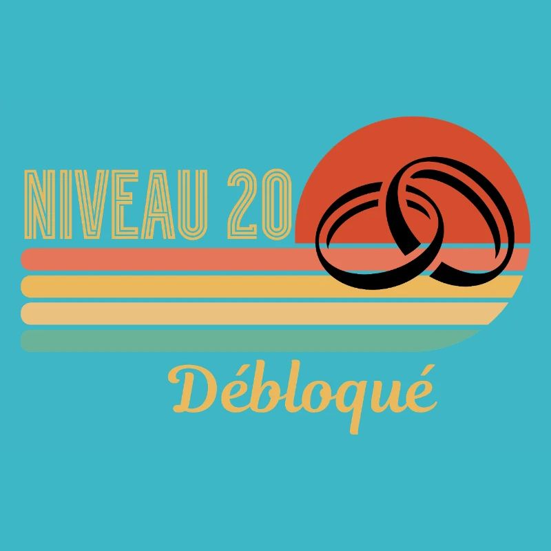 Niveau 20 débloqué design rétro graphique