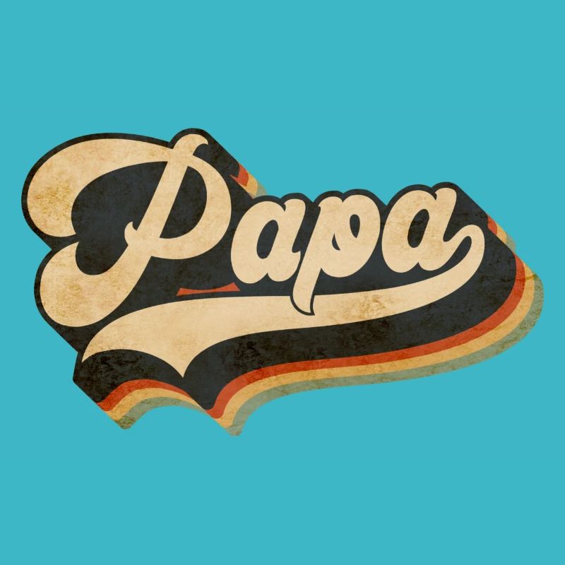 Papa Vintage Script Rainbow