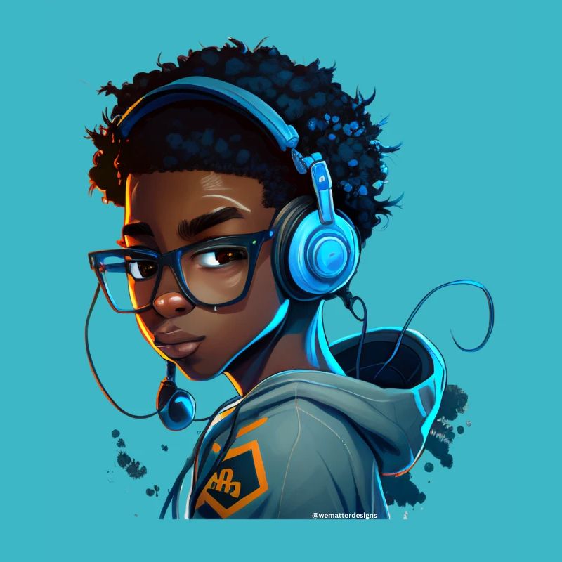 Personnage de jeu numérique avec casque