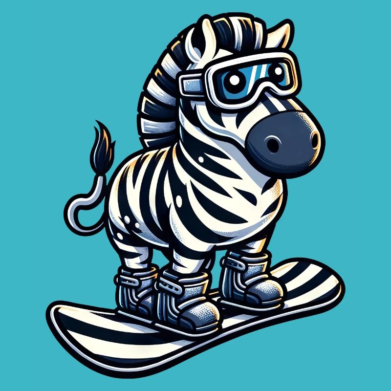 Zebra Snowboard Champion - Grimpez la montagne avec style