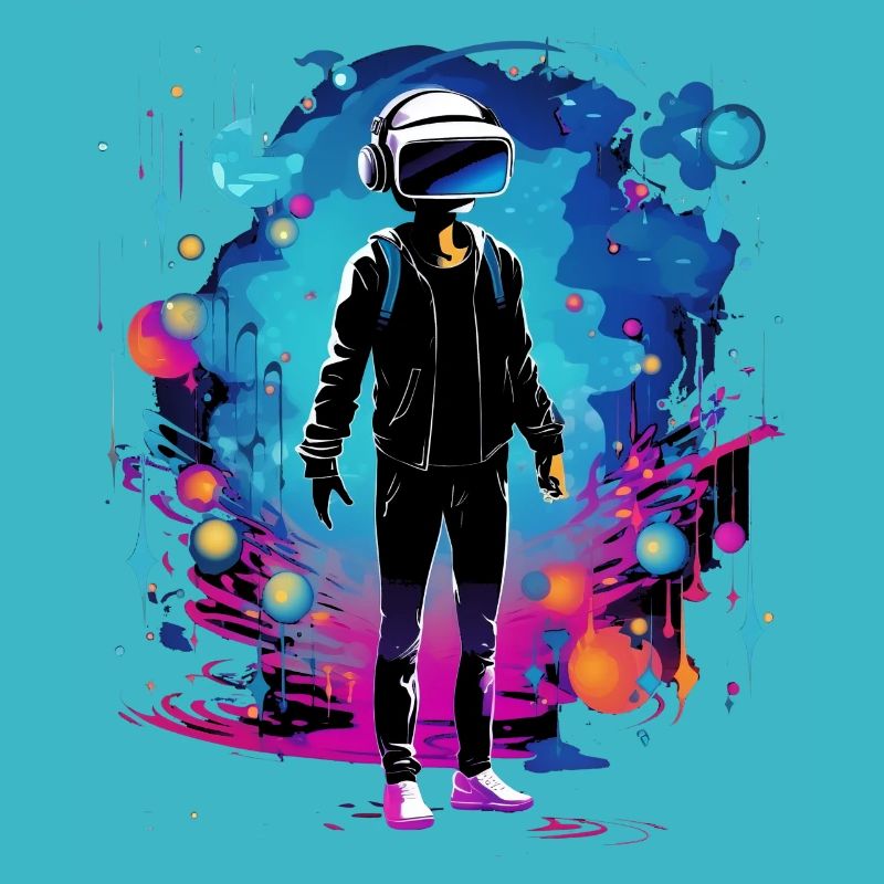 Virtual Reality Explorer: Futuristisches Artwork