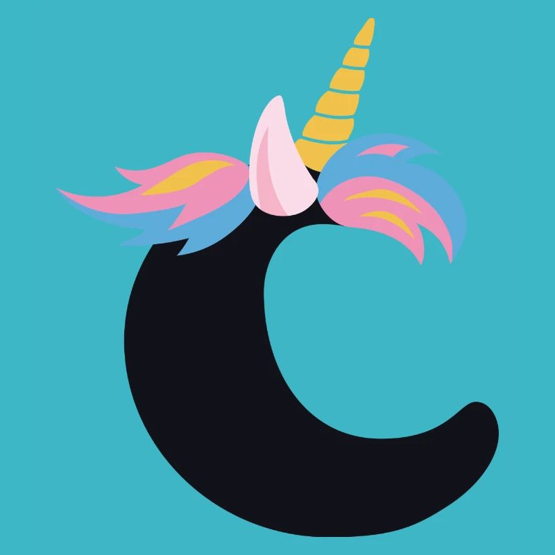 Einhorn-Buchstabe Regenbogenstyle "C" | be unique