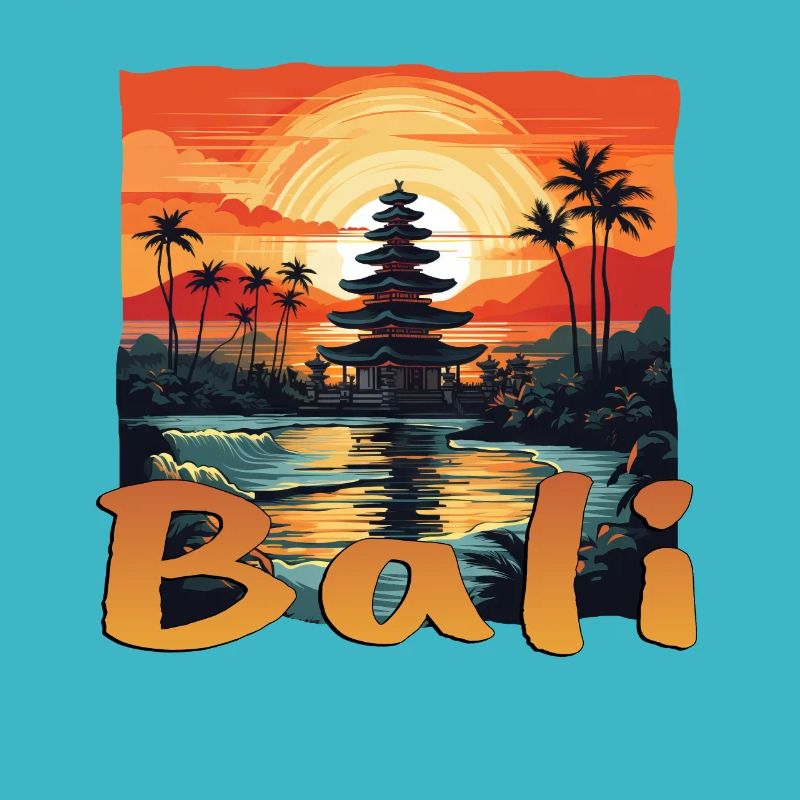 Idylle de pagode au coucher du soleil à Bali