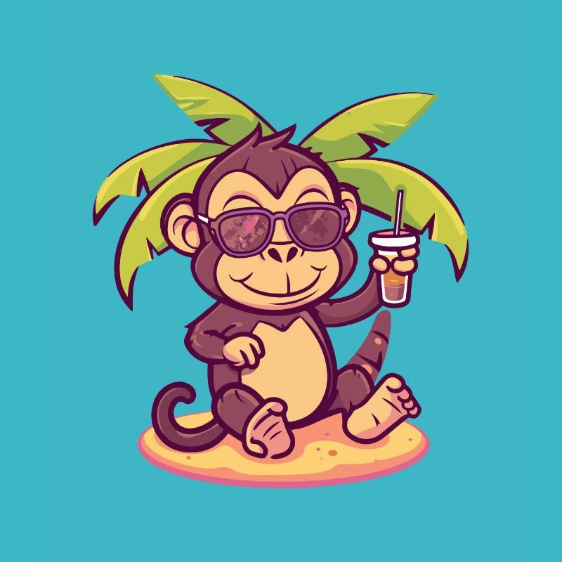 Monkey Summer Beach Vacation