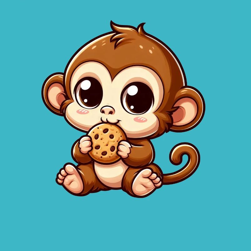 Un singe chimpanzé grignote des biscuits