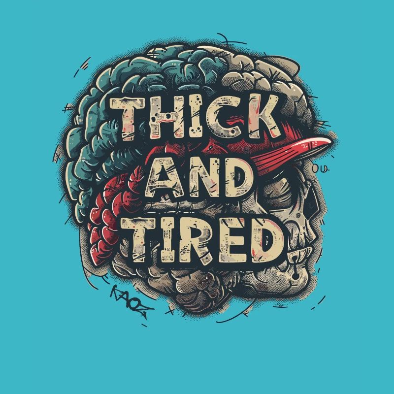 Heavy brain skull, fat and tired