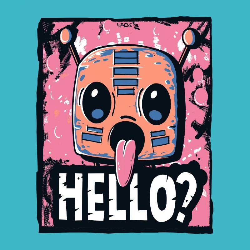 Eager robot says hello