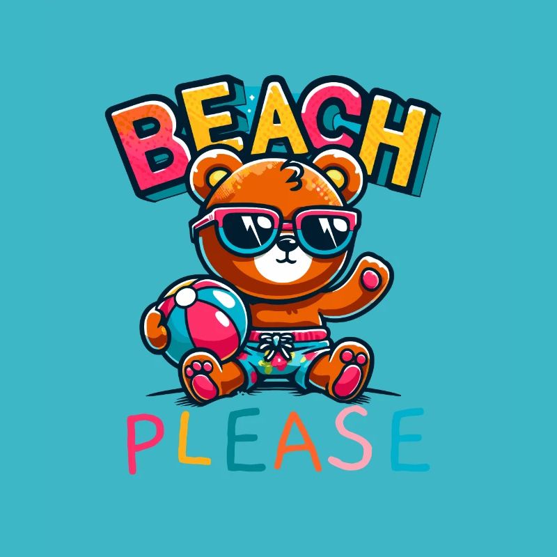 Funny Bear - Beach Please