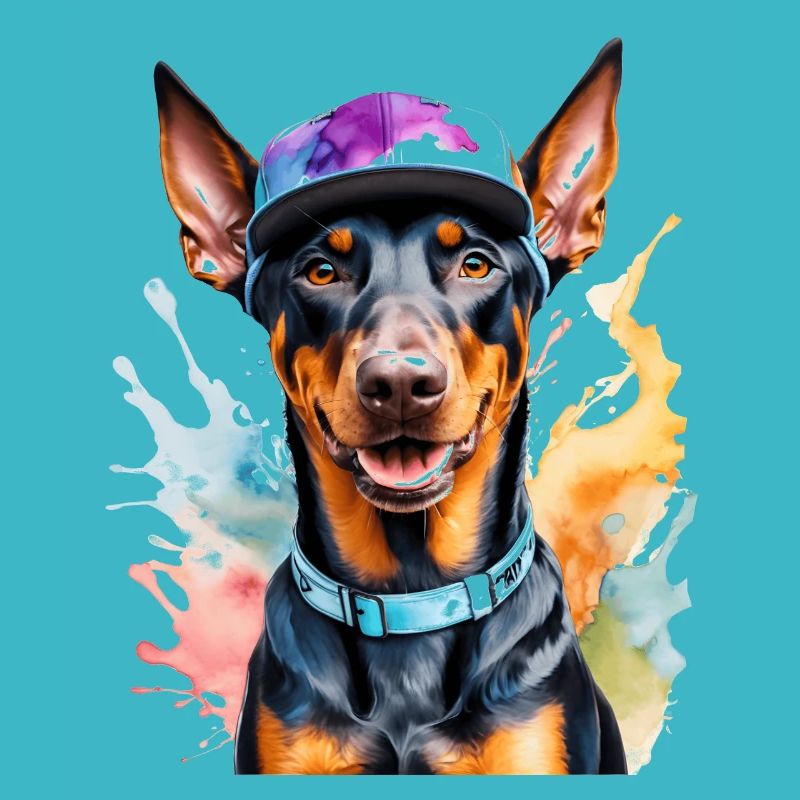 Doberman Snapback Cap Dog Funny Design Print