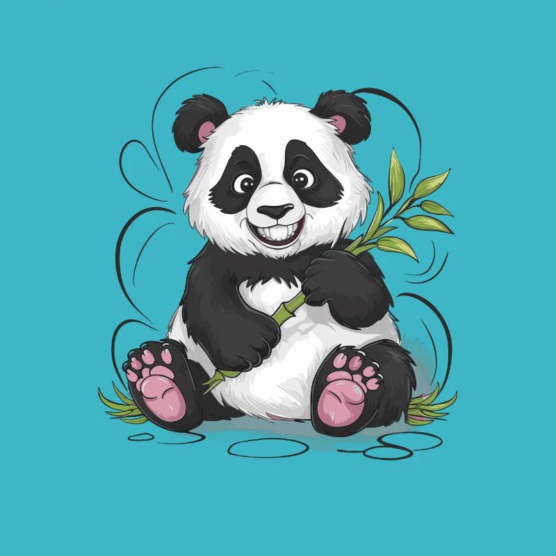 Niedlicher Panda Bambus Wald Tier Tierwelt
