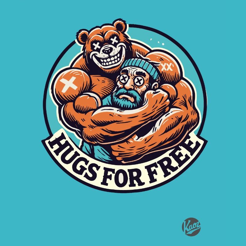 Tough bodybuilder bear: hugs for free