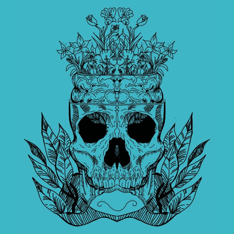 Totenkopf mit Blumen