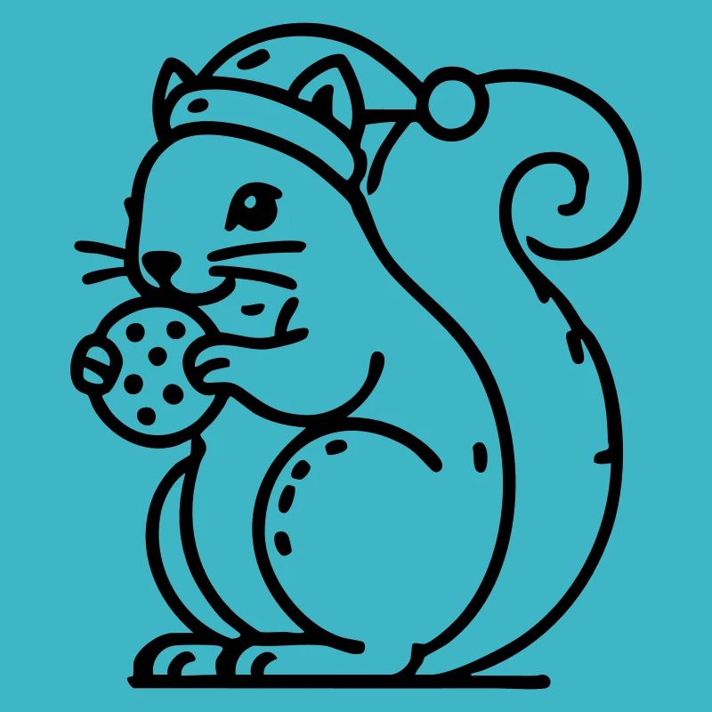 Écureuil avec chapeau et biscuit Noël