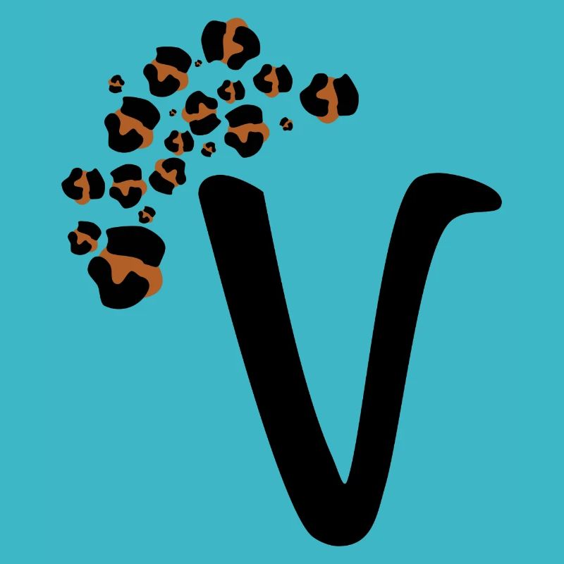 Lettre v motifs léopard