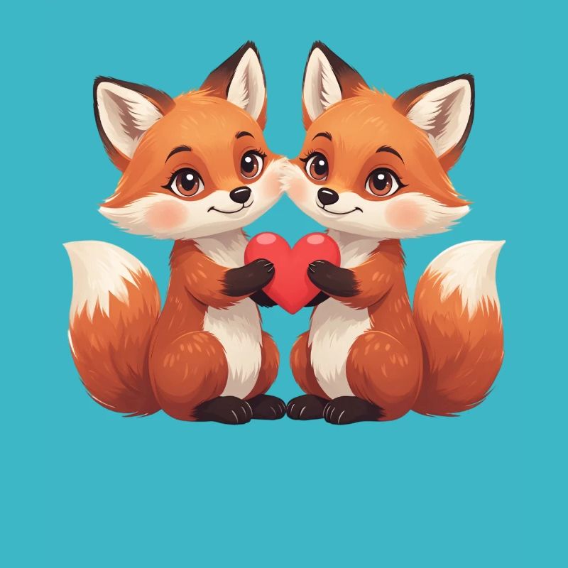 Fuchspaar mit Herz