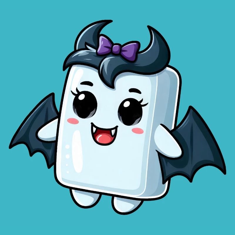 Süßer Marshmallow Vampir Cartoon Halloween Design