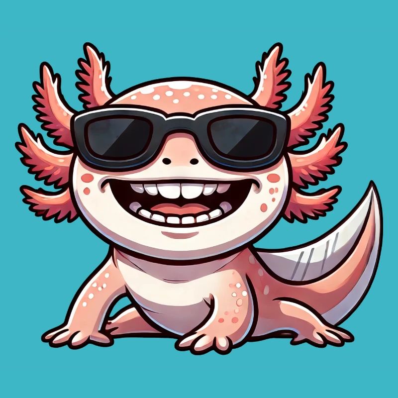 Axolotl cool avec lunettes de soleil Funny Joy Fun