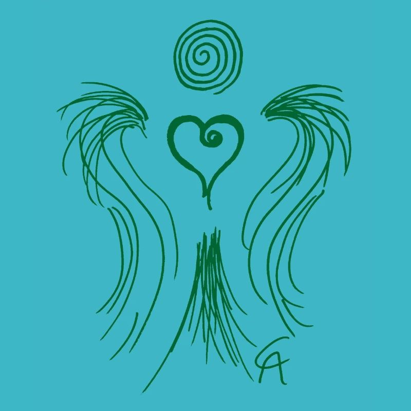 Coeur ange vert