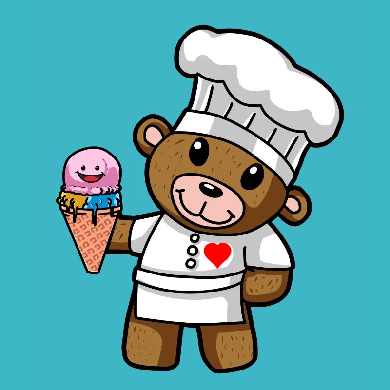 Teddy Eiscreme Konditor Süßigkeiten Eisdiele Kind
