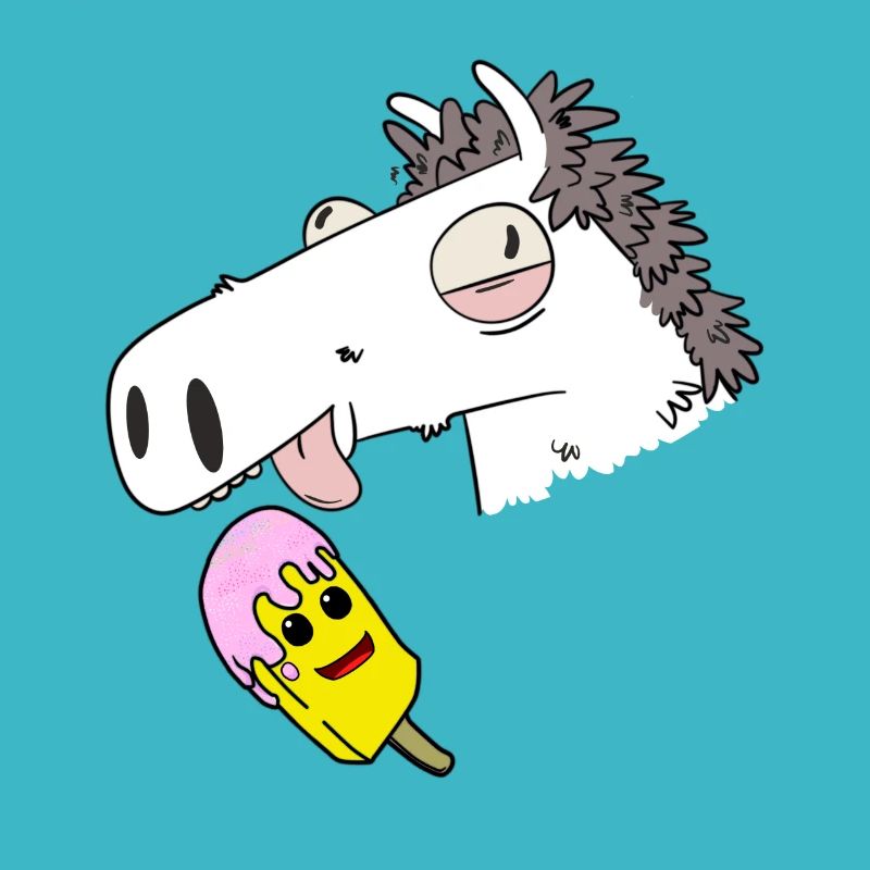 Pferd Sommer Eiskrem Hunger naschen Erfrischung