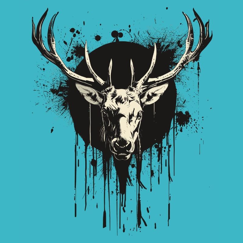 Deer with black spade