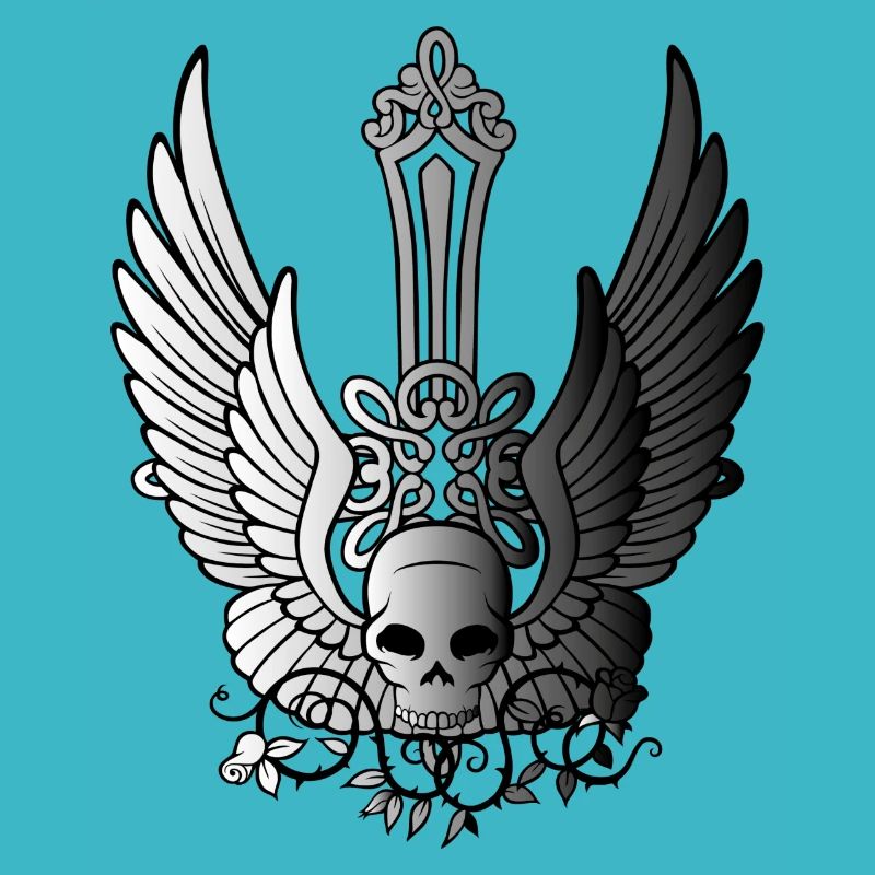 Totenkopf mit Flügel