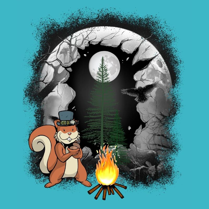 Feu de camp Habitants de la forêt Écureuil Lune
