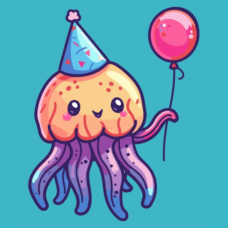 Qualle Geburtstag Comic Niedlich