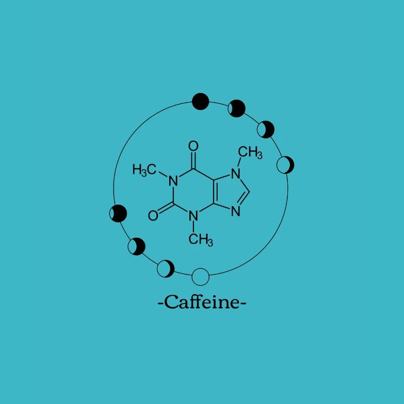 Caffeine molecule with outline