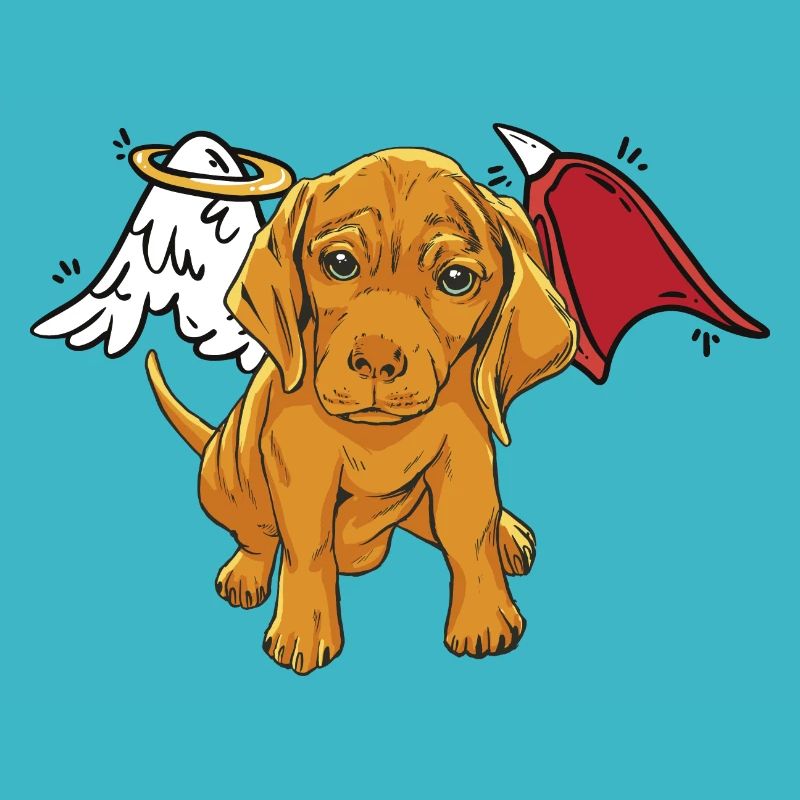 Dog Pets Angel Devil Wings Dogs Devilish
