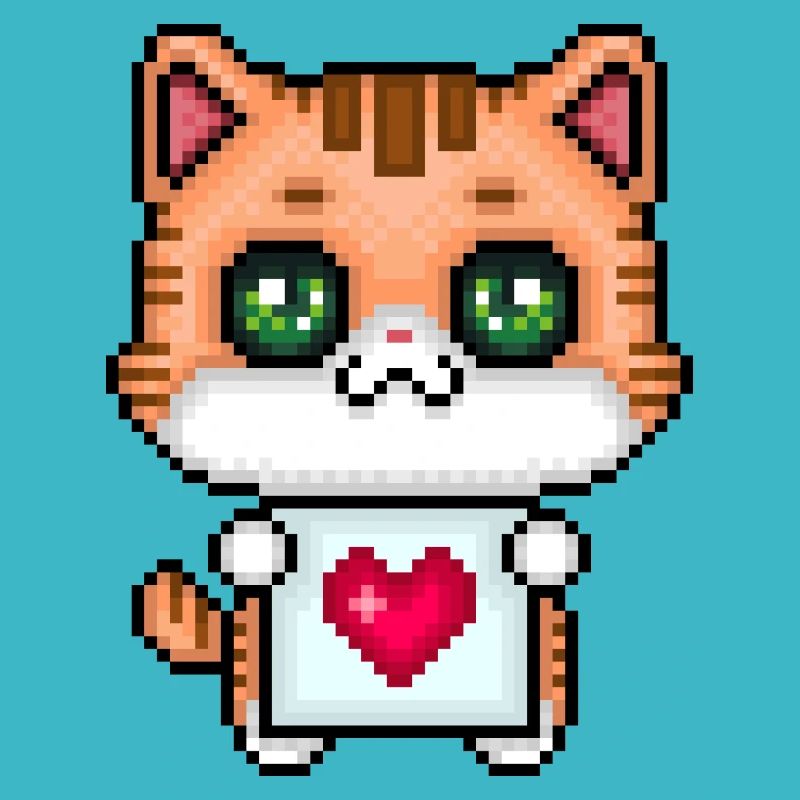 Pixelliebendes Kätzchen