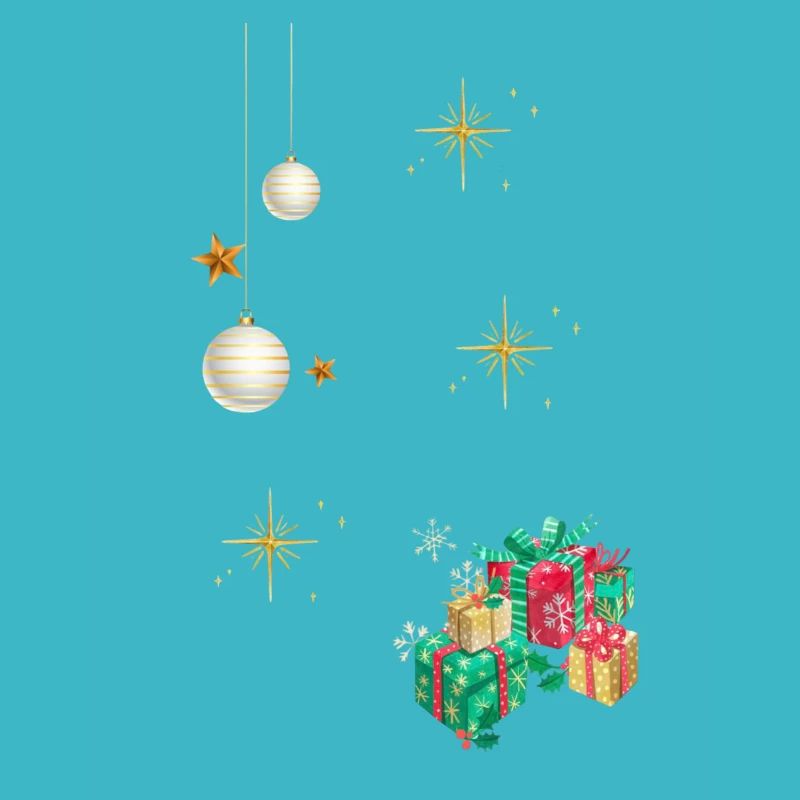 Boules de célébration dorées et cadeaux