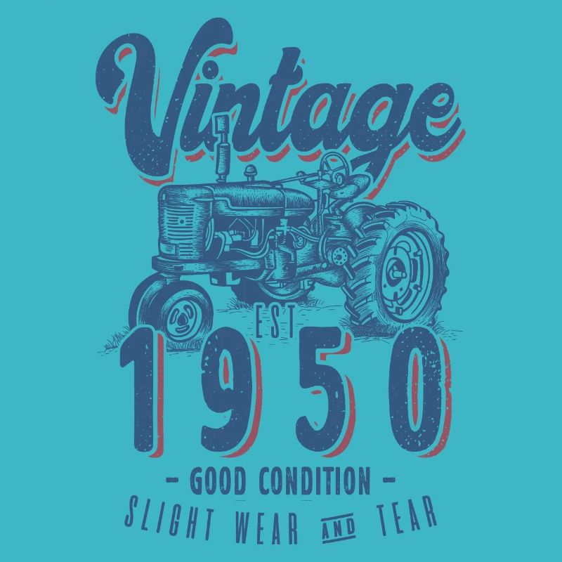 Oldtimer Traktor Farmer Geburtstag geboren 1950